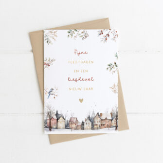 Dubbele Kerstkaart: Fijne feestdagen en een liefdevol nieuw jaar