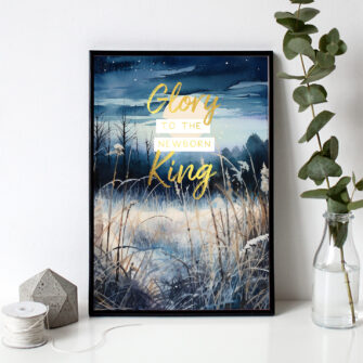 Nieuw ✨ A4 Kerstposter: Glory to the Newborn King