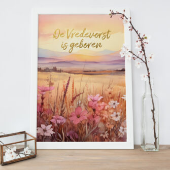 Nieuw ✨ A4 Kerstposter: De Vredevorst is geboren